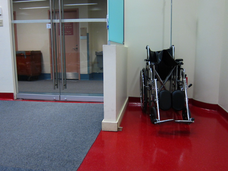 wheelchair at the entry door