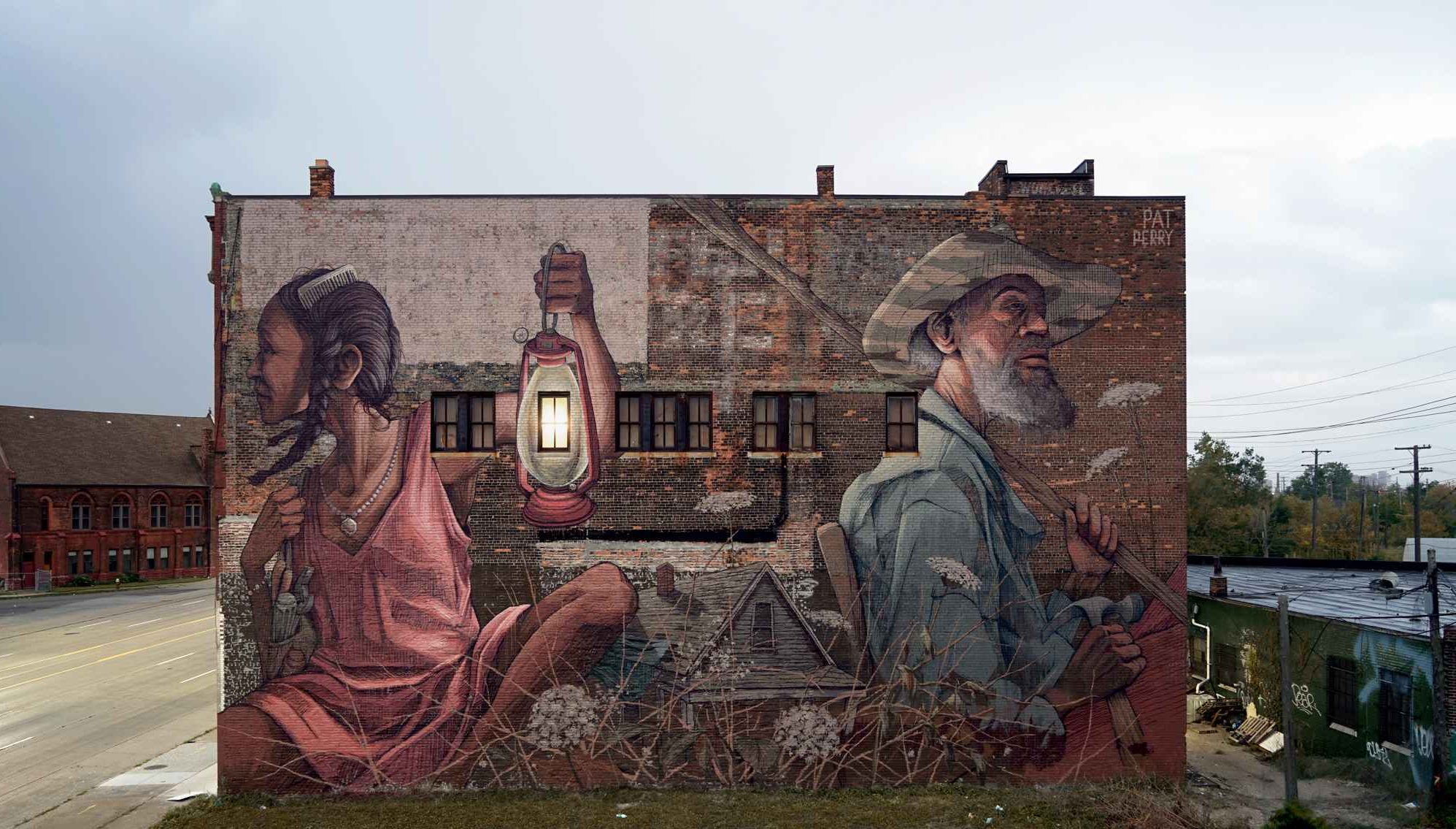Pat Perry mural in Detroit