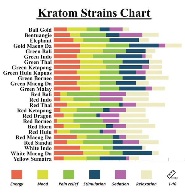 Kratom Strains Chart A Guide to Kratom Strains and Their Effects