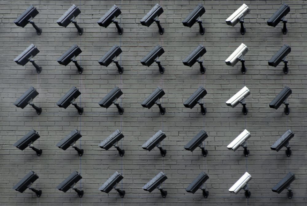 cameras on a wall security