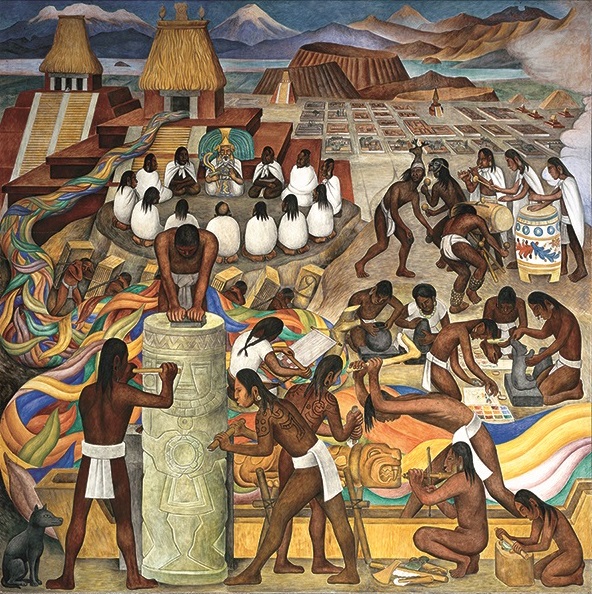 Aztecs in Diego Rivera mural
