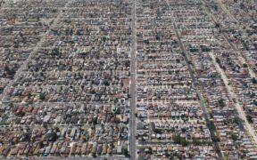 An overhead view of South Central Los Angeles