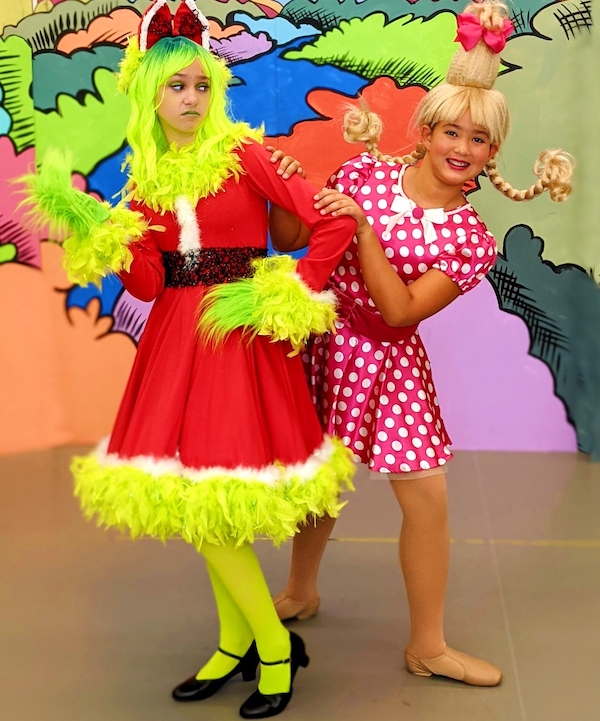 Two girls as Dr. Seuss characters