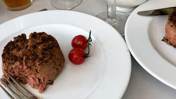 Dish with steak tartare
