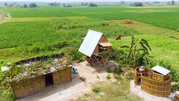 View of tiny house in Bangladesh