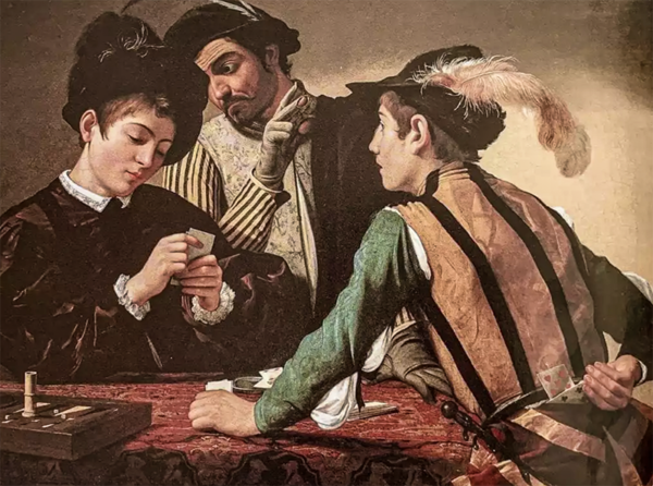Men playing a cards game