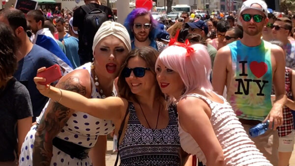 Shooting selfies - pride parade