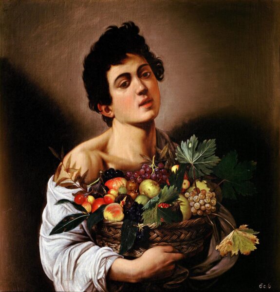 Boy with fruits