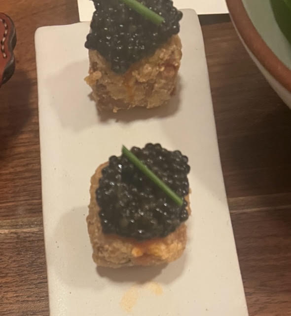 scrapple with caviar at The Dabney