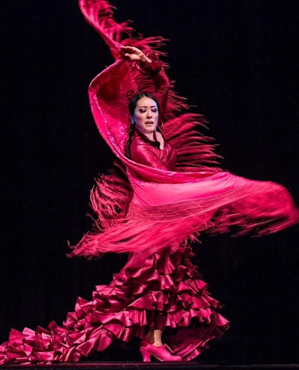 a flamenco dancer in red